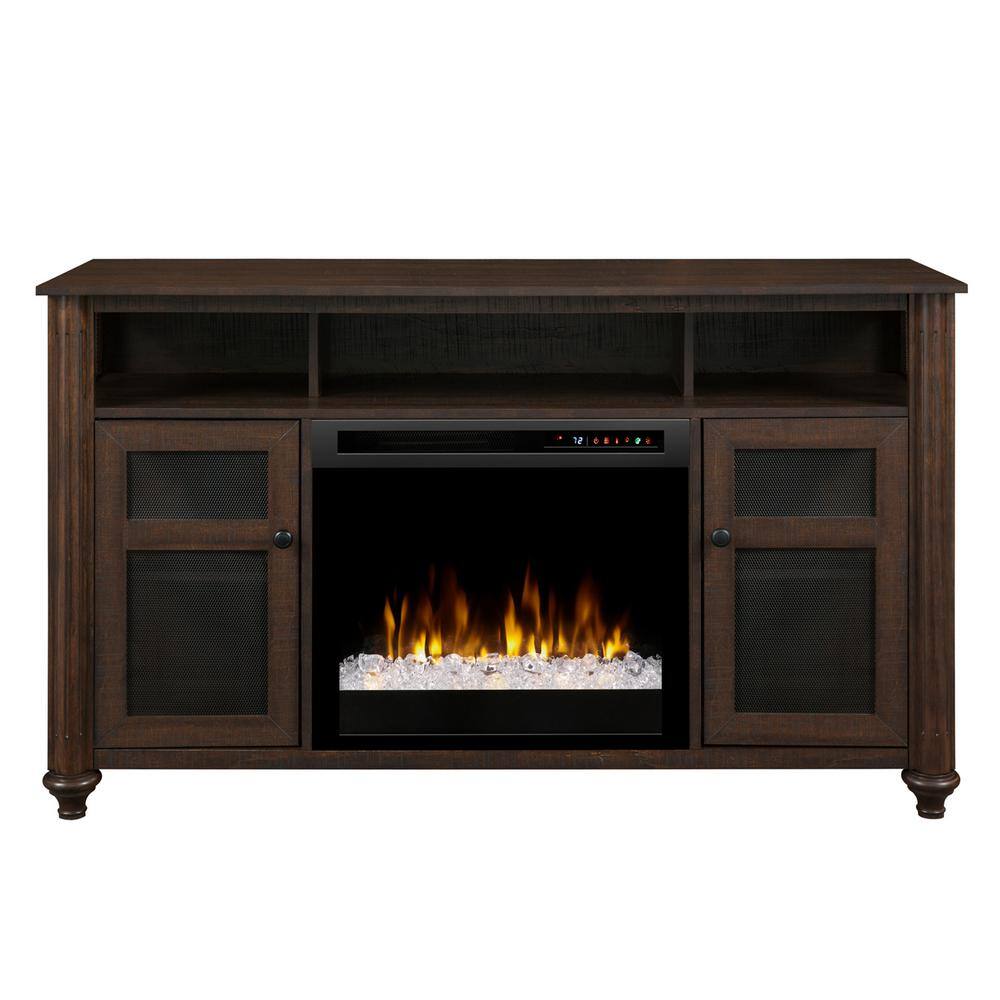 Dimplex 56 in. Media Console in Warm Grainery Xavier 23 in. Electric ...