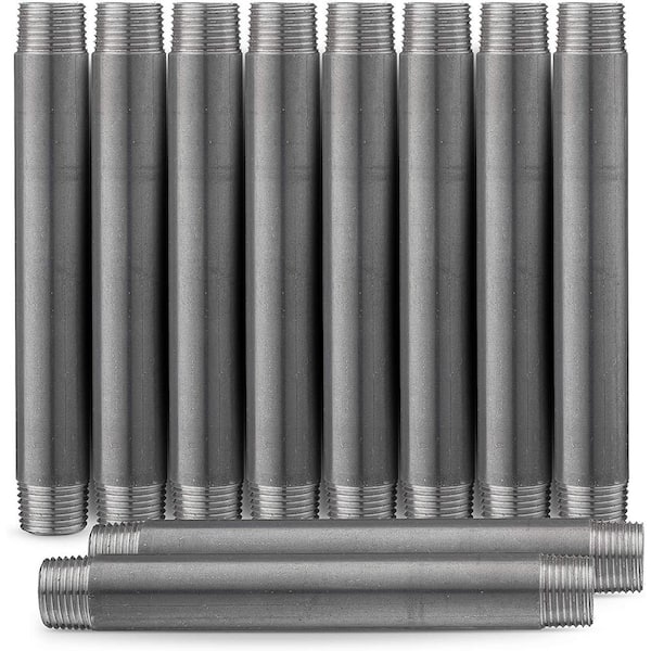 Ironwerks Designs 1/2 in. x 10 in. Black Iron Pipe Nipple (10-Pack)