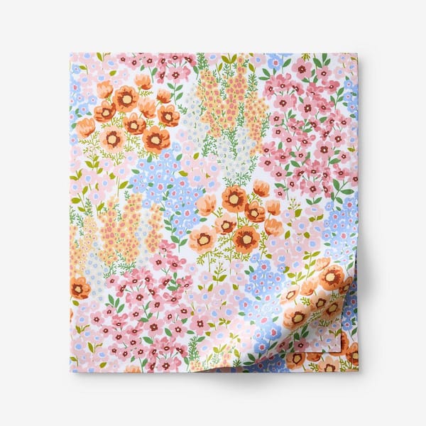 Company Cotton Garden Jubilee Percale Multi California King Flat Sheet