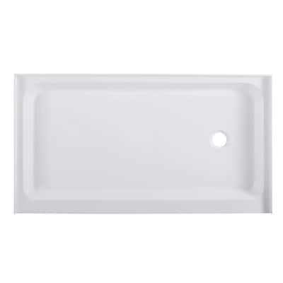 Transolid Pre-Tiled 60 in. L x 36 in. W Alcove Shower Pan Base with  Right-Hand Drain in Off-White Hexagon FPT6036R-HO - The Home Depot