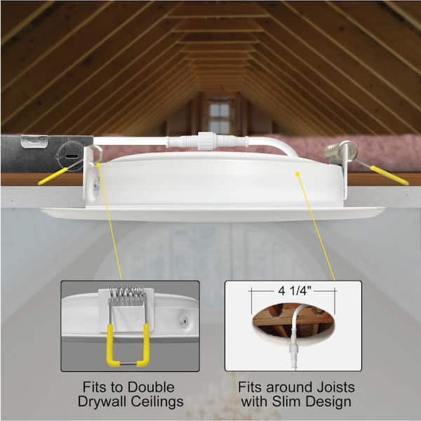 NUWATT 4 inch MR16 Retrofit LED 12V Recessed Light - 5CCT Selectable 2700K/3000K/3500K/4000K/5000K - 10W - 600 Lumens - Dimmable Low Voltage LED