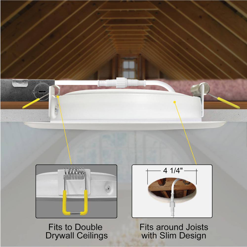 NuWatt 4" White Aluminum Dimmable LED Recessed Light Kit, Energy Star