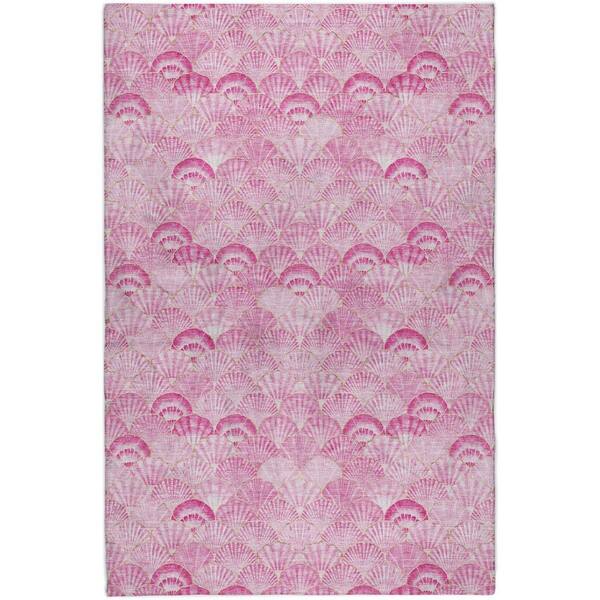 Dream Shag Premium Machine Washable Abstract ADS181 Pink 9 ft. x 12 ft. Area Rug