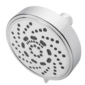 3-Spray 4.4 in. Single Wall Mount Low Flow Fixed Adjustable Shower Head in Polished Chrome