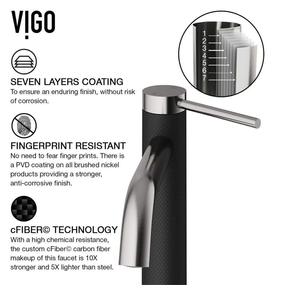 Lexington Brushed Nickel Single-Handle Vessel Bathroom Faucet