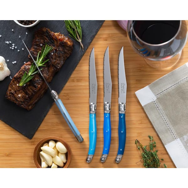 French Home 8-Piece Laguiole Kitchen Knife Set with Wood Block, Rainbow  Colors LG044 - The Home Depot