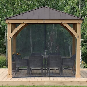 Mosquito Mesh Kit to fit Meridian 10 ft. x 10 ft. Gazebo with UV resistant Phifer Material and Easy Glide Tracks