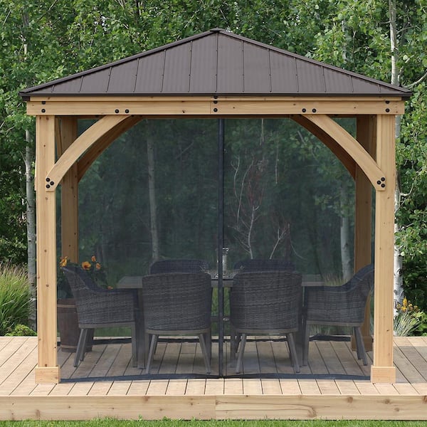Mosquito Mesh Kit to fit Meridian 10 ft. x 10 ft. Gazebo with UV resistant Phifer Material and Easy Glide Tracks