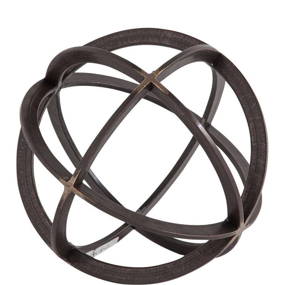 Antiqued Bronze Metal Orb Decorative Accent 8.9"