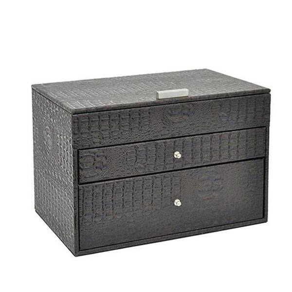 Home Decorators Collection 8 in. H x 11.75 in. W 2-Drawer Brown Storage Bin