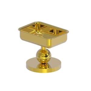 Vanity Top Soap Dish in Polished Brass