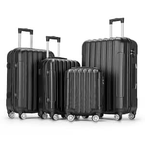 4-Piece Multifunctional Large Capacity Traveling Storage Suitcase Black