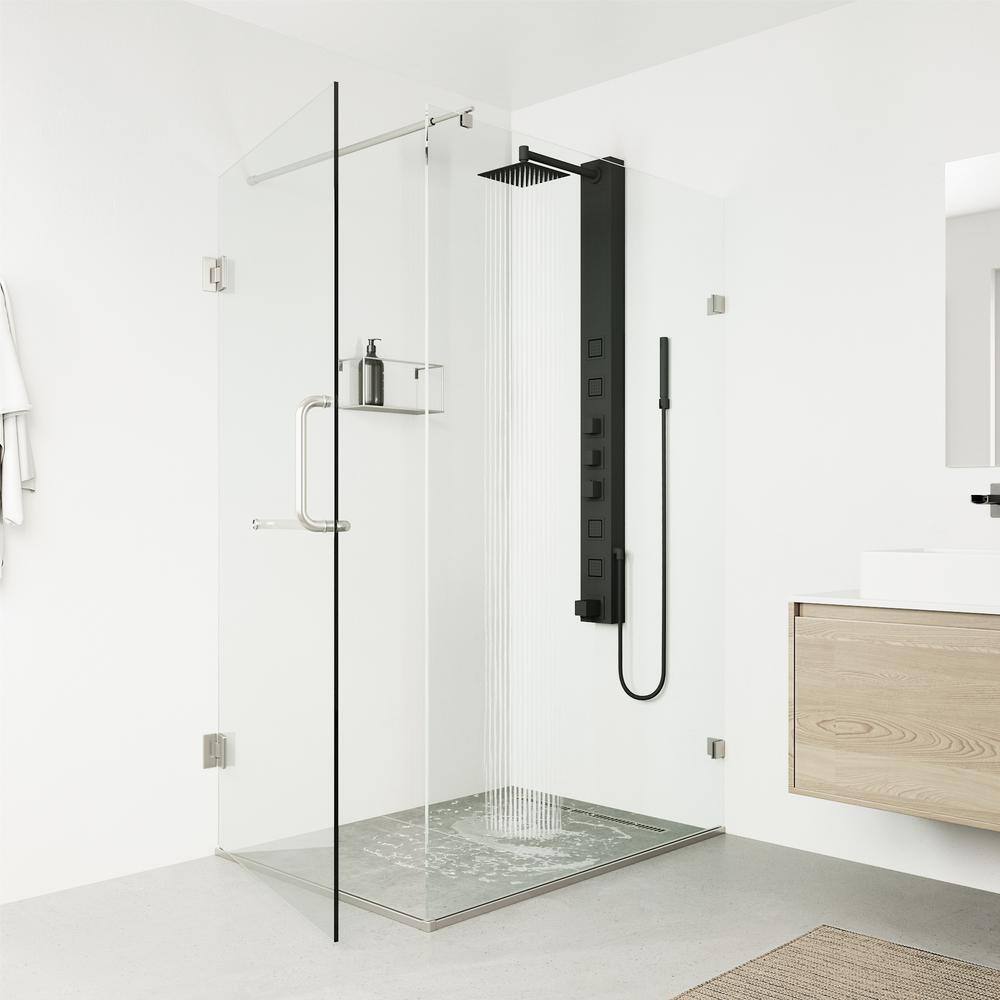 Bowery Matte Black 58" Shower Panel with Hand Shower