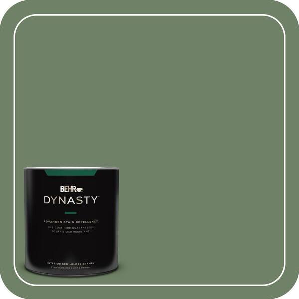 1 qt. #S390-6 Cliffside Park One-Coat Hide Semi-Gloss Enamel Interior Stain-Blocking Paint and Primer