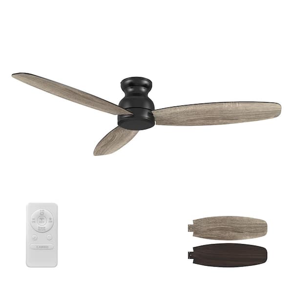 CARRO Osborn 60 in. Indoor Black 10-Speed DC Motor Flush Mount Ceiling Fan with Remote Control