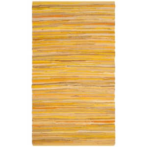 Rag Rug Yellow/Multi Doormat 3 ft. x 4 ft. Striped Gradient Area Rug