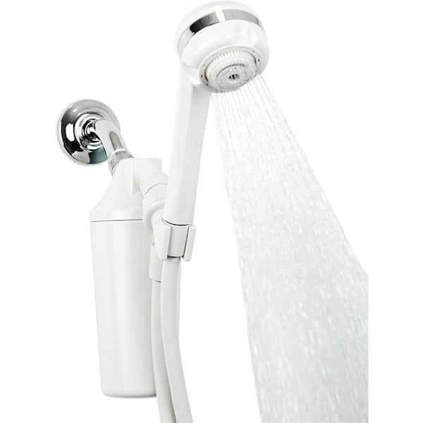 Universal Filtered Shower Head-KDF Media Filtration-Reduces Over 90% of Chlorine-White w/ Handheld Wand