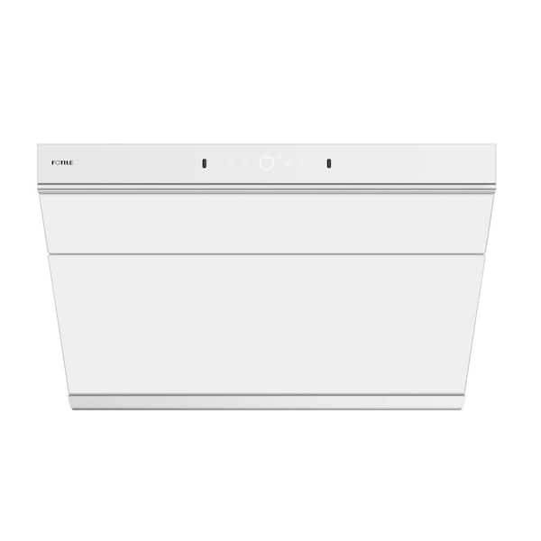 Slant Vent 30 in. 1100 CFM Ducted Under Cabinet Range Hood in White Tempered Glass with Motion and Touch Activation
