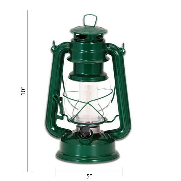 Northpoint Vintage Style Green LED Lantern 190491 - The Home Depot