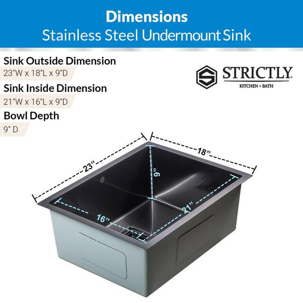 Regency 9 x 9 x 5 18-Gauge Stainless Steel One Compartment Drop-In Sink