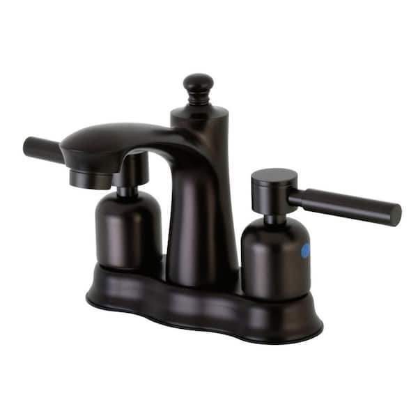 Kingston Brass Concord 4 in. Centerset Double Handle Bathroom Faucet in Oil Rubbed Bronze