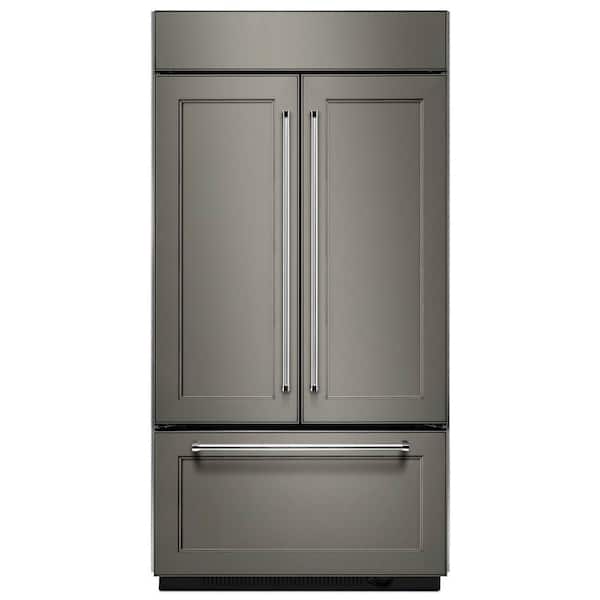 KitchenAid 24.2 cu. ft. Built-In French Door Refrigerator in Panel Ready, Platinum Interior