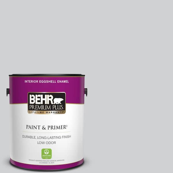 BEHR PREMIUM PLUS 1 gal. #N510-1 Silver Shadow Eggshell Enamel Low Odor Interior Paint & Primer