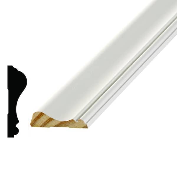 11/16 in. D x 2-1/2 in. W x 96 in. L Primed Pine Finger Joint Wood 4-Sides Chair Rail Moulding