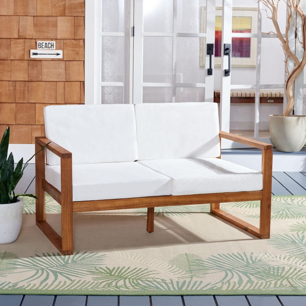 Emiko Wood Outdoor Bench with Beige Cushion price history on PriceWatchPro