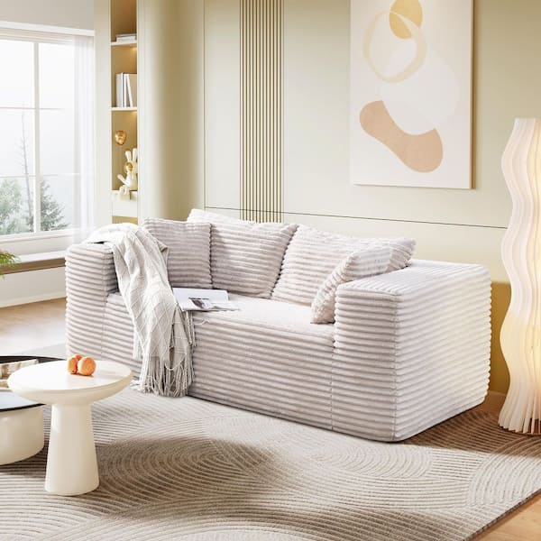 BYBLIGHT 70 in. W Modern U-Shaped Cloud Sofa, Love Seat Sofa