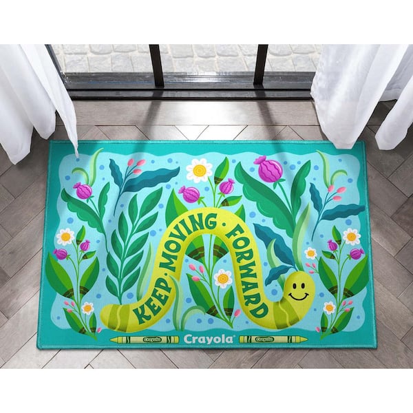 Crayola Keep Moving Blue 2 ft. x 3 ft. Area Rug
