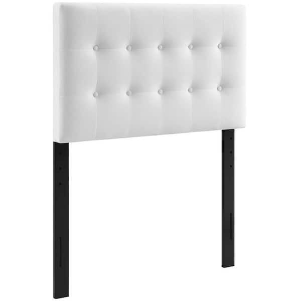 MODWAY Emily White Twin Tufted Performance Velvet Headboard