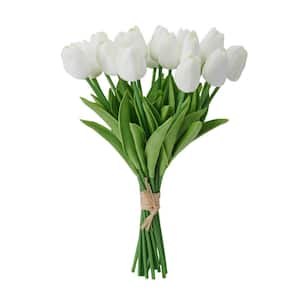 13 in. White Artificial Tulip Bouquet