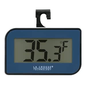 Blue Digital Refrigerator-Freezer Thermometer with Hook