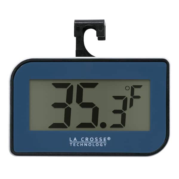 La Crosse Technology Blue Digital Refrigerator-Freezer Thermometer with Hook