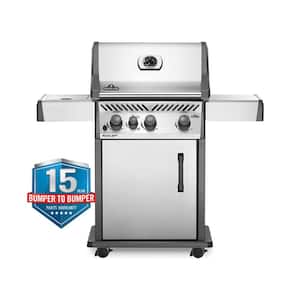 Rogue 3-Burner Propane Gas Grill with Infrared Side Burner in Stainless Steel