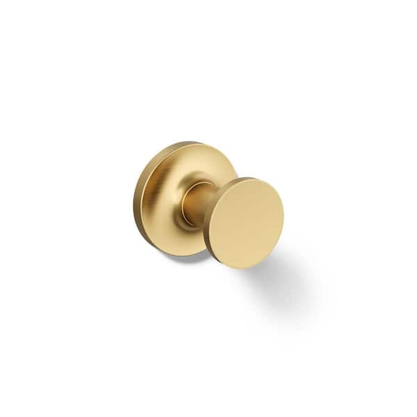 Purist Robe Hook in Vibrant Brushed Moderne Brass