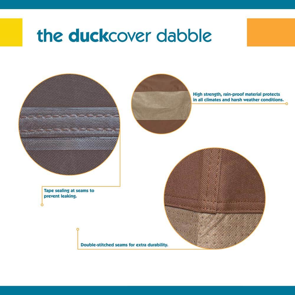 Ultimate 76 Inch Round Beige and Brown Patio Table Cover