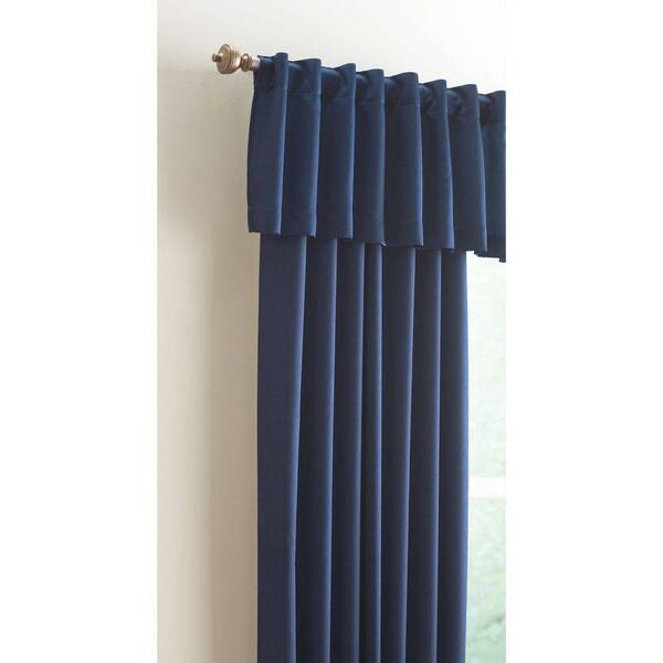 Home Decorators Collection 15 in. L Monaco Lined Polyester Valance in Navy