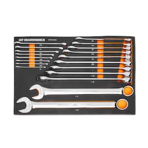 12-Point Long Pattern Combination SAE Wrench Set with EVA Foam Storage Tray (19-Piece)