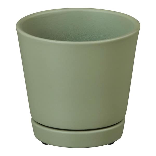 Penelope Small Rosemary Stoneware Flair Planter with Drainage Holes (4.5 in. L x 4.5 in. W x 4.2 in. H)