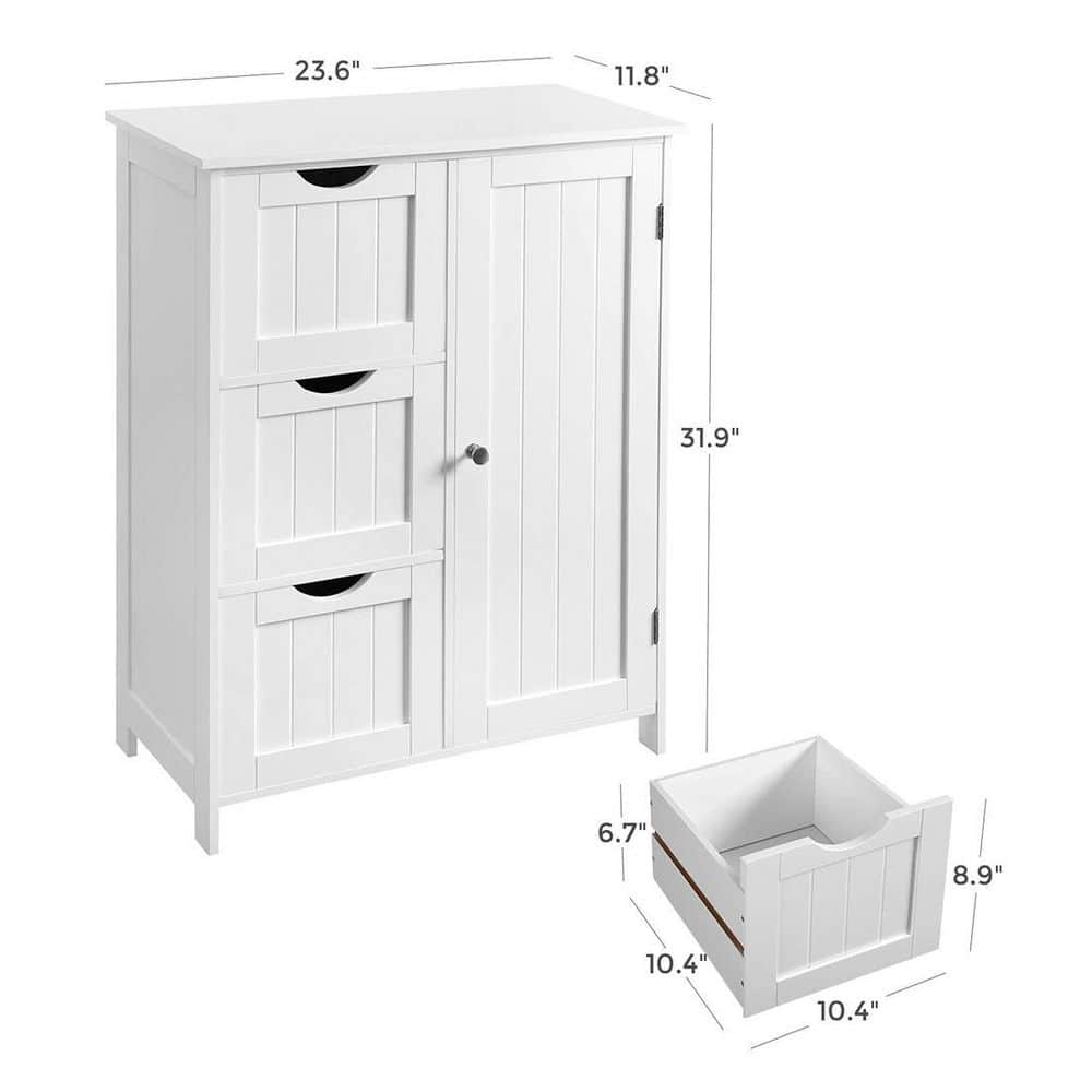 White MDF Living Room Cabinet with Adjustable Shelving