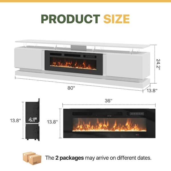 Sizzim 70 in. Freestanding Electric Fireplace TV Stand with Infra