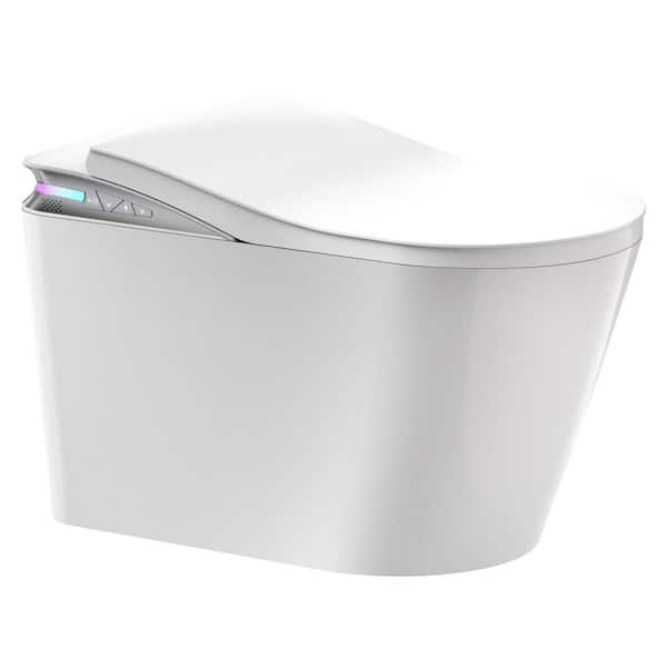 One Piece 1.19 GFP Single Flush Elongated Smart Toilet Bidet in White with Remote Control