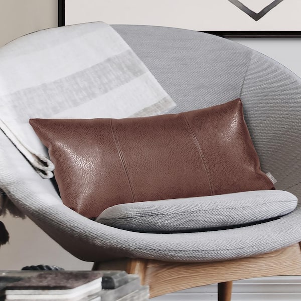 Marley Forrest Avanti Pecan Brown Solid Polyester 5 in. x 22 in. Throw Pillow