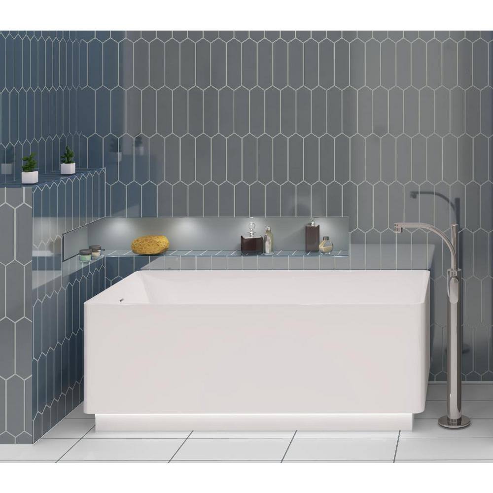 Ergo 3" x 10" Blue Glass Hexagonal Subway Tile