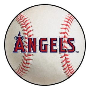 Los Angeles Angels Baseball Red 2 ft. x 2 ft. Round Area Rug