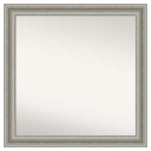 Parlor Silver 37.5 in. x 37.5 in. Cusom Non-Beveled Framed Bathroom Vanity Wall Mirror