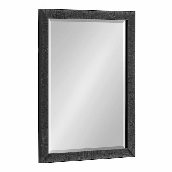 Kate and Laurel Reyna 18.00 in. W x 24.00 in. H Black Rectangle Modern Framed Decorative Wall Mirror