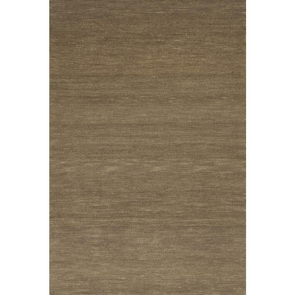 Nate Berkus x Rugs Hollis Solid Wool Cozy Ash Brown 9 ft. x 12 ft. Indoor Area Rug